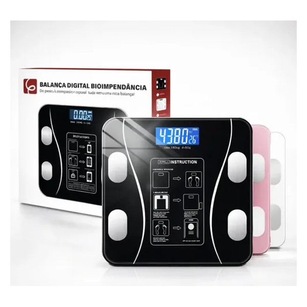 Eps-6905 Balança Epsilon Inteligente Bluetooth Com App, Lcd, Vidro Temperado, 180kg