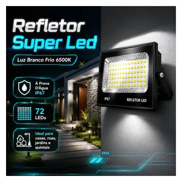 Kit 2 Refletor Led Holofote Slim 300w Prova D&amp;quotágua Cor Da Luz Branco Frio