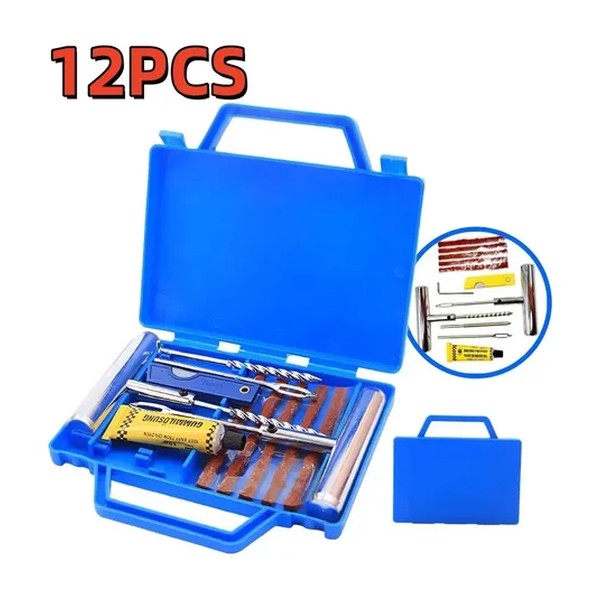 Kit Reparo Pneu Carro Moto Remendo Macarrão Metal C/ Maleta
