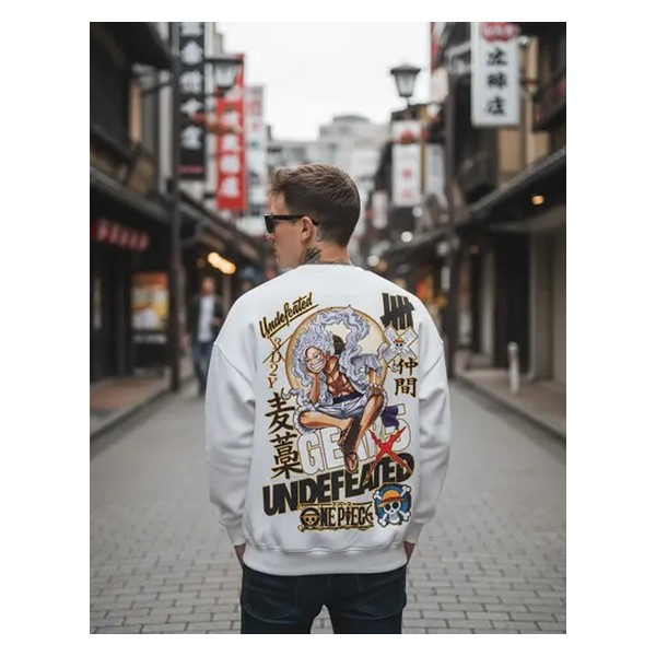 Moletom One Piece Luffy Gear 5 Anime Gola Careca Undefeated
