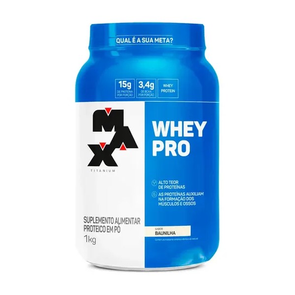 Proteína Max Titanium Whey Pro Concetrado em pó sabor Baunilha x 1kg