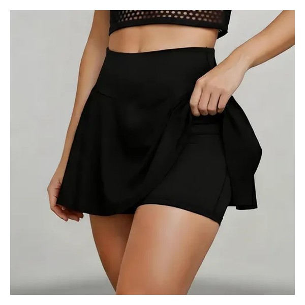 Short Saia Academia Feminino Cintura Alta Legging Fitness