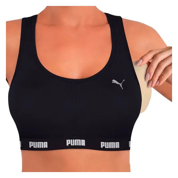 Top Puma C/ Bojo Removível Alta Sustentação Academia Fitness