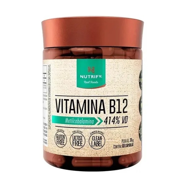 Vitamina B12 Nutrify Vitamina e Minerais em cápsula Sem sabor x 36g de 60 un